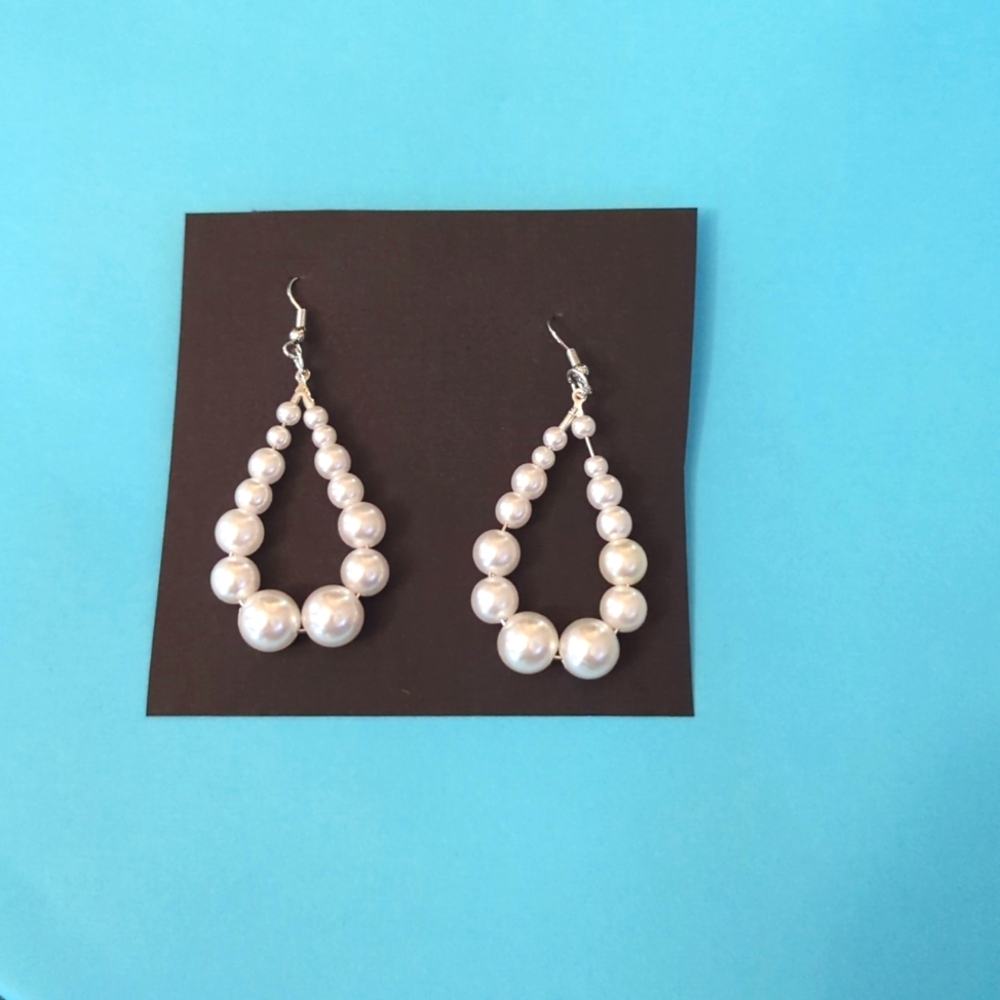 White Dangling Earrings